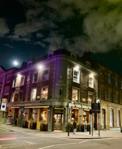 A pub in Bow London by night